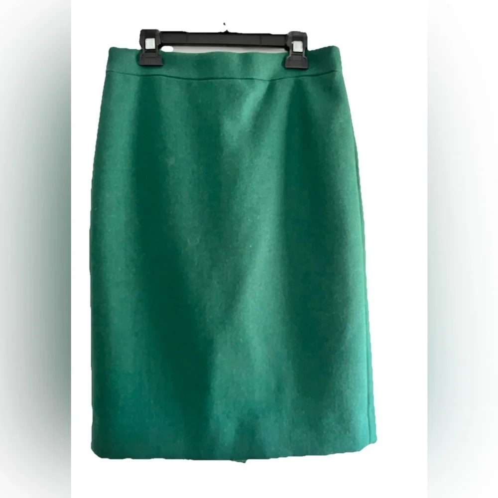 J Crew Skirt Women 0 Green Wool NO. 2 Pencil Ladies Lined Classic Fall Autumn - Picture 2 of 8